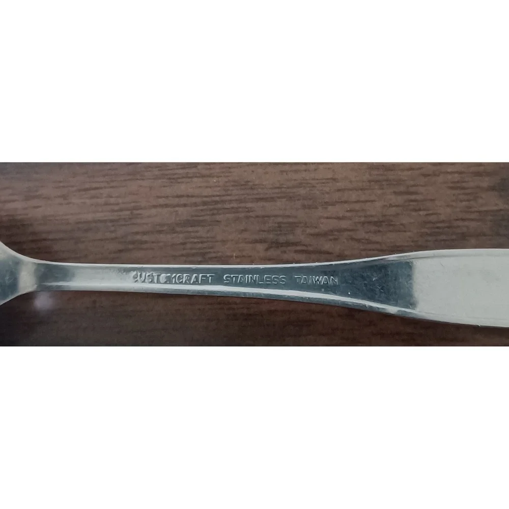 Customcraft Teaspoons Set of 4 6in Silver Floral Stainless Steel MCM Replacement